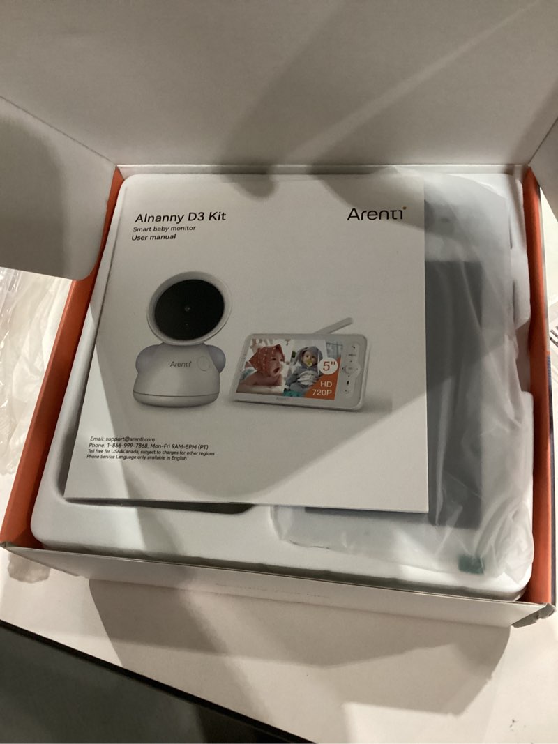 Condition photo showing New/Like New for ARENTI Baby Monitor, 2K/3MP WiFi 6 Camera and Audio, 5-inch Wireless Screen, Smartphone App, Super Night Vision, Crying Detection, Auto Tracking, Temp&Humidity Sensor, Cloud&SD Card Storage (D3 Kit) 1Cam 1Display