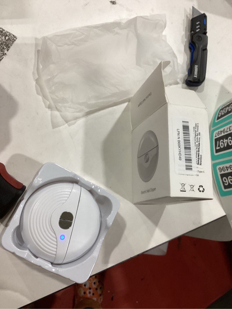 Condition photo showing Good Condition for Electric Nail Clipper for Seniors & Adults, 2-in-1 Electric Toenail & Fingernail Clipper with 2 Grinding Heads, Gentle Nail Trimmer for Thick & Hard Nails, Low Noise, USB Rechargeable & Portable