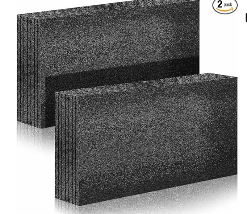 hoolerry 2 pcs customizable polyethylene foam packing inserts for cases thick polyethylene cuttable foam sheet for tool box, camera, crafts, storage and crafts (24" x 12" x 2",black)
