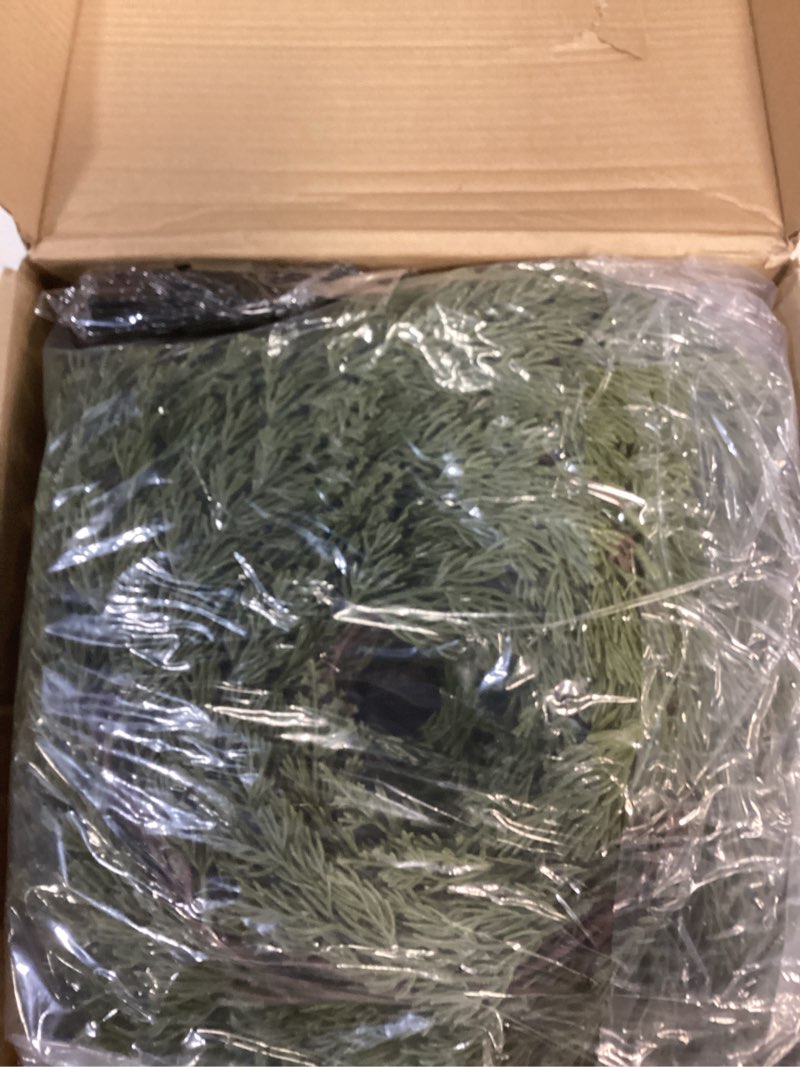 Condition photo showing item condition for 9FT Real Touch Norfolk Pine Christmas Garland with Light Winter Artificial Faux Greenery Garland Table Mantle Stairs Fireplace Wall Decor Outdoor Indoor Porch Home Decorations (Battery Not Included) Norfolk pine 9FT