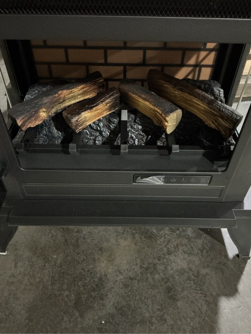 Condition photo showing As Is for Infimagen infrared halogen heater black unique 3d flame effect.( NO BOX) 