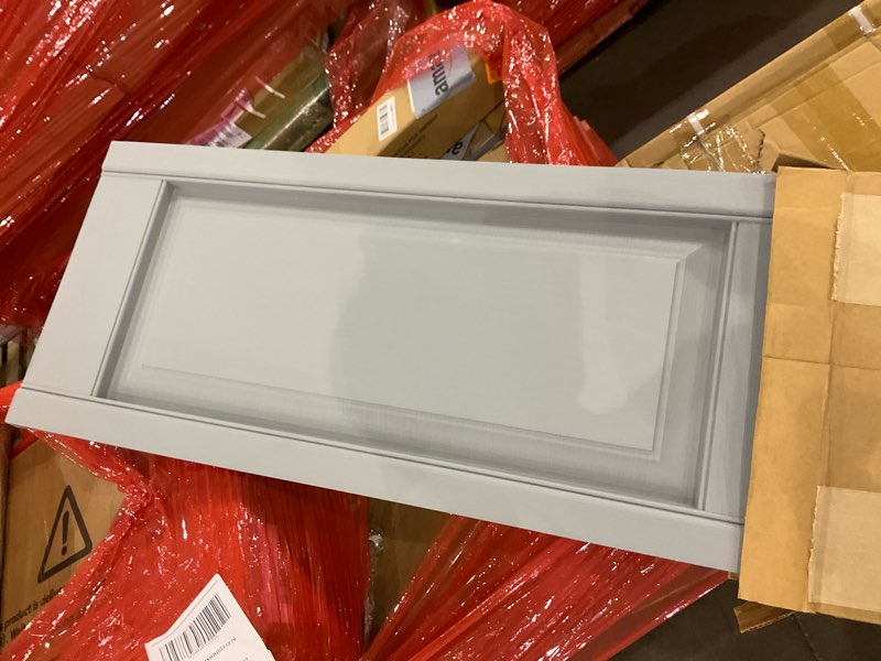 Condition photo showing As Is for 12"W x 36"H Mid-America Vinyl, TailorMade Two Equal Panels, Raised Panel Shutters, w/Installation Shutter-Lok's (Per Pair), 945 - Platinum 12-in. W x 36-in. H 945 - Platinum