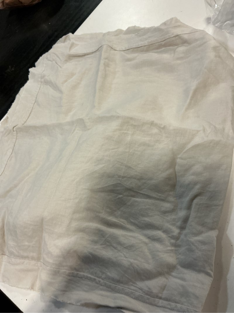Condition photo showing Good Condition for european linen double flange sham set, king, sand