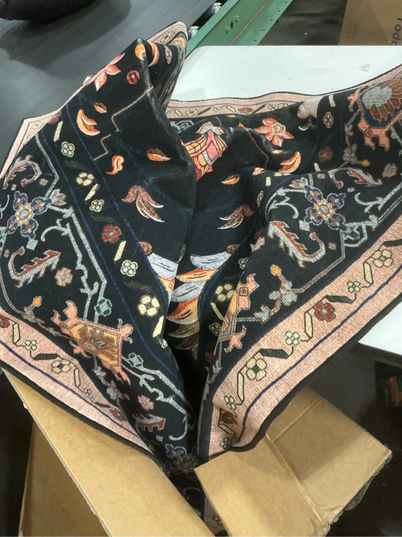 Condition photo showing Good Condition for releany area rugs 6'x8' washable non-slip, floral vintage distress print pattern medallion carpet fo