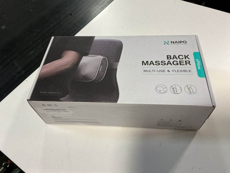 Condition photo showing Good Condition for naipo massage pillow portable back massager with soothing heat function and 4 massage nodes for upper lower back shoulder waist calf relaxation