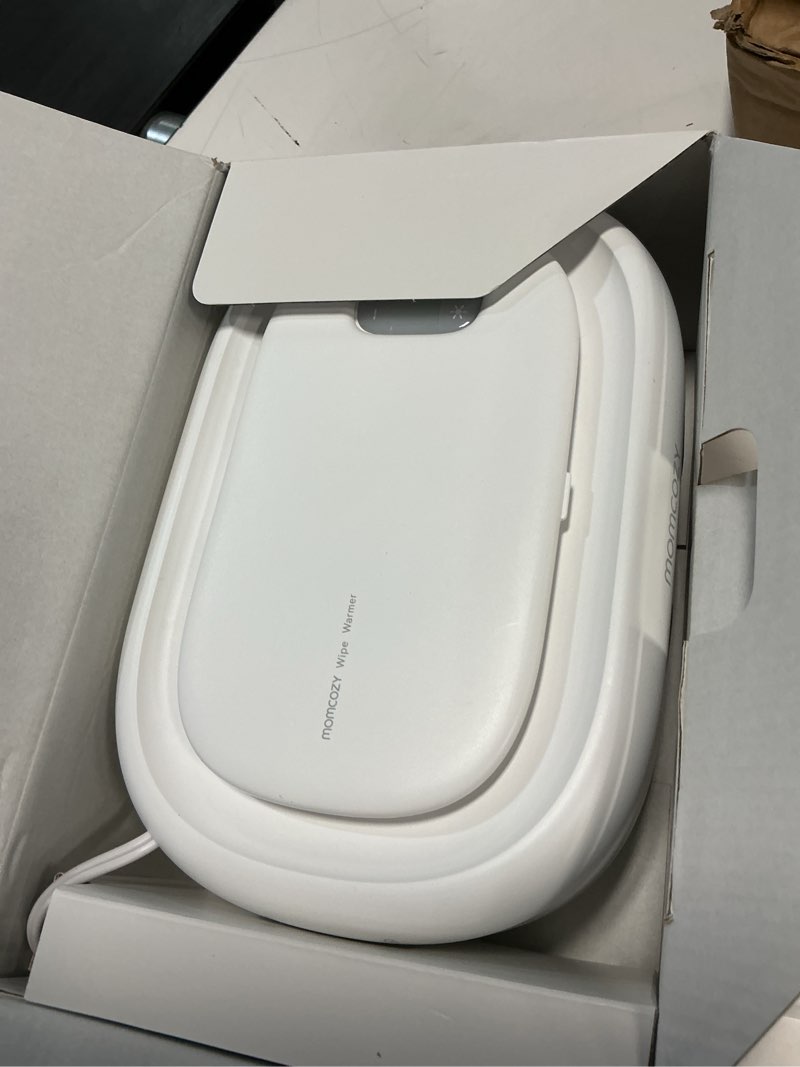 Condition photo showing Good Condition for momcozy baby wipe warmer, innovative spring design, large capacity wipes dispenser for 60-80pcs, fast & even heating, 4 modes of temperature heating control, diaper wipe warmer with night light, grey grey regular