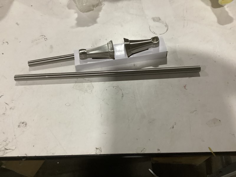 Condition photo showing As Is for Delta Flynn 18-in or 24-in Adjustable Brushed Nickel Wall-mount Single Towel Bar