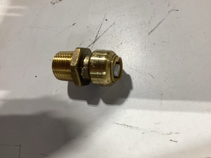 Condition photo showing As Is for sharkbite 3/8-in (1/2-in od) push-to-connect x 1/2-in mnpt male adapter