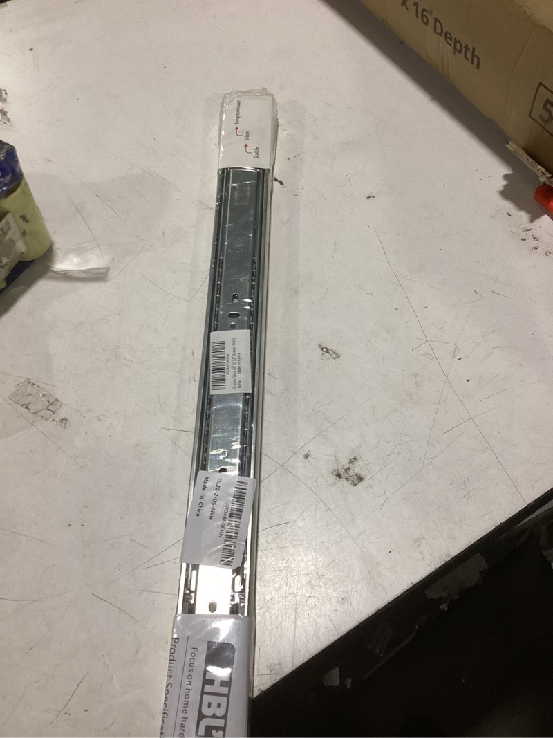 Condition photo showing Good Condition for hbl’ 1 pairs | soft close drawer slides 22 inch, heavy duty cabinet drawer slides replacement - ball bearing full extension, 200 lb capacity, made of cold-rolled steel, rust-resistant & long-lasting. silver 22\" drawer slide 2