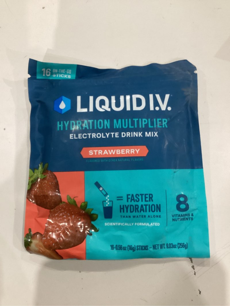 Condition photo showing New/Like New for Liquid I.V.® Hydration Multiplier - Strawberry | Electrolyte Powder Drink Mix | 1 Pack (16 Servings)