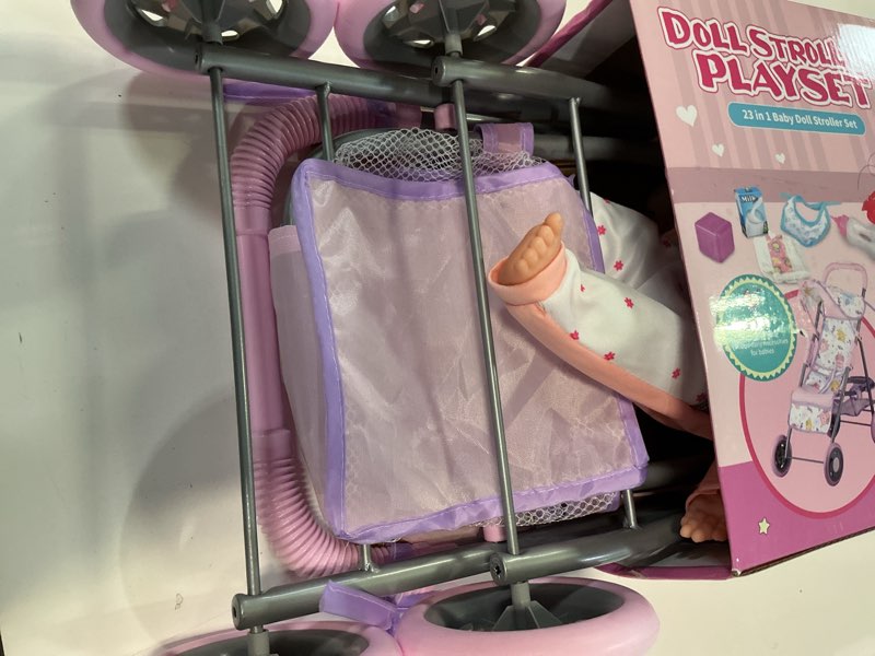 Condition photo showing Good Condition for yiybm baby doll stroller play set with 12.5" baby doll,dining chair, 2 sets clothes and 20 pcs doll accessories. stroller toy for 3, 4, 5, 6 year old toddler girls for realistic pretend play.