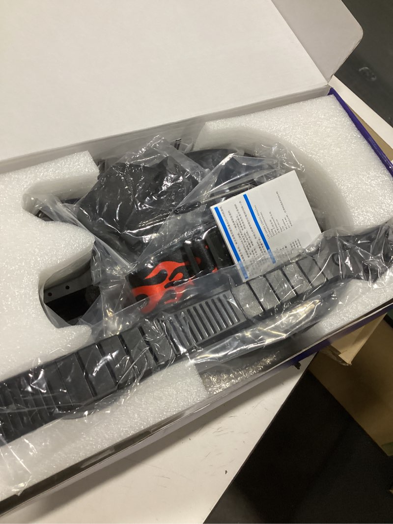 Condition photo showing Good Condition for Lyvix Wireless Gaming Guitar Controller for PS4, PS3 & PC – Compatible with Guitar Hero, Rock Band, Clone Hero & Fortnite Festival, with Fire Strap, Audio Jack & RGB Light Black Fire