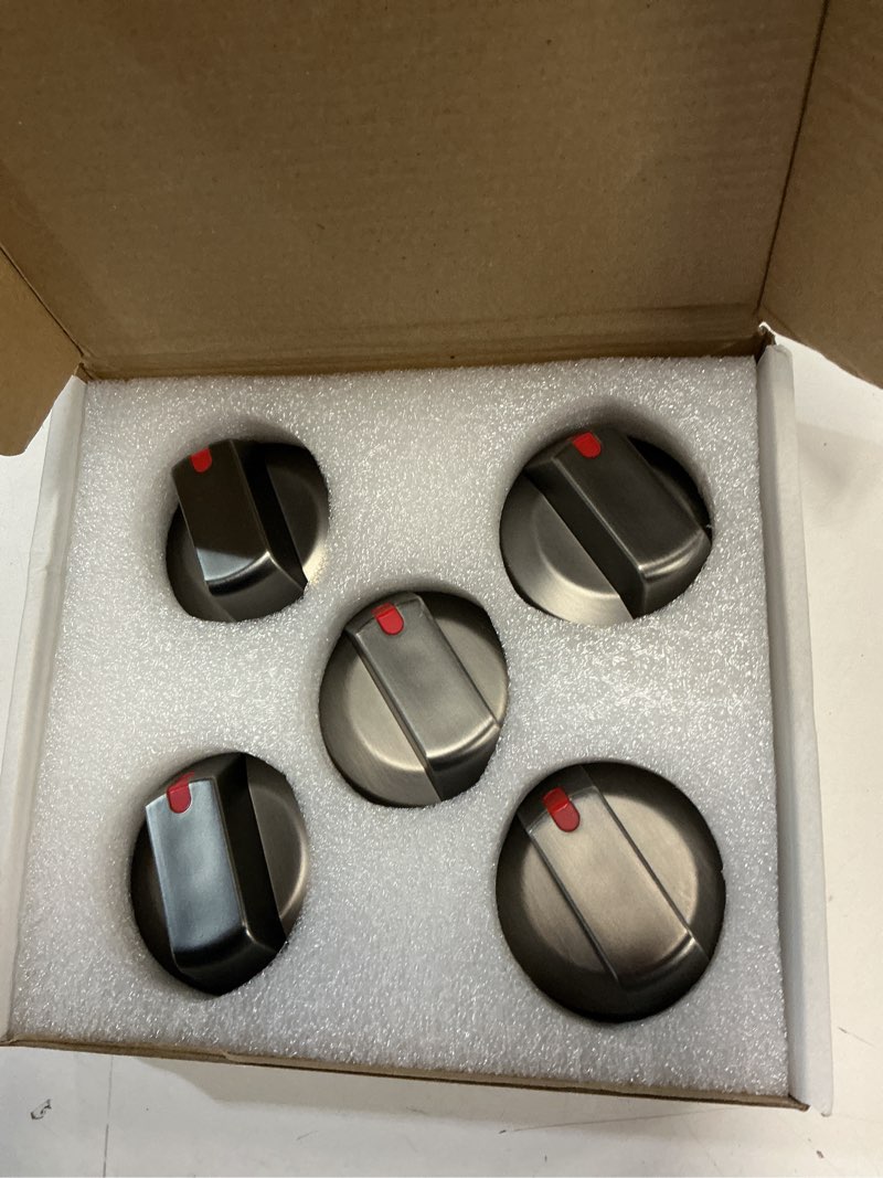 Condition photo showing Good Condition for DG64-00473B Upgraded Samsung Stove Knobs Black Stainless Steel,Samsung Gas Stove knobs Oven knobs Replacements Compatible NX58M6850SG, NX58J7750SG, NX58J5600SG, NX58K7850SG (5Pack) 5Pack- DG64-00473B- Black