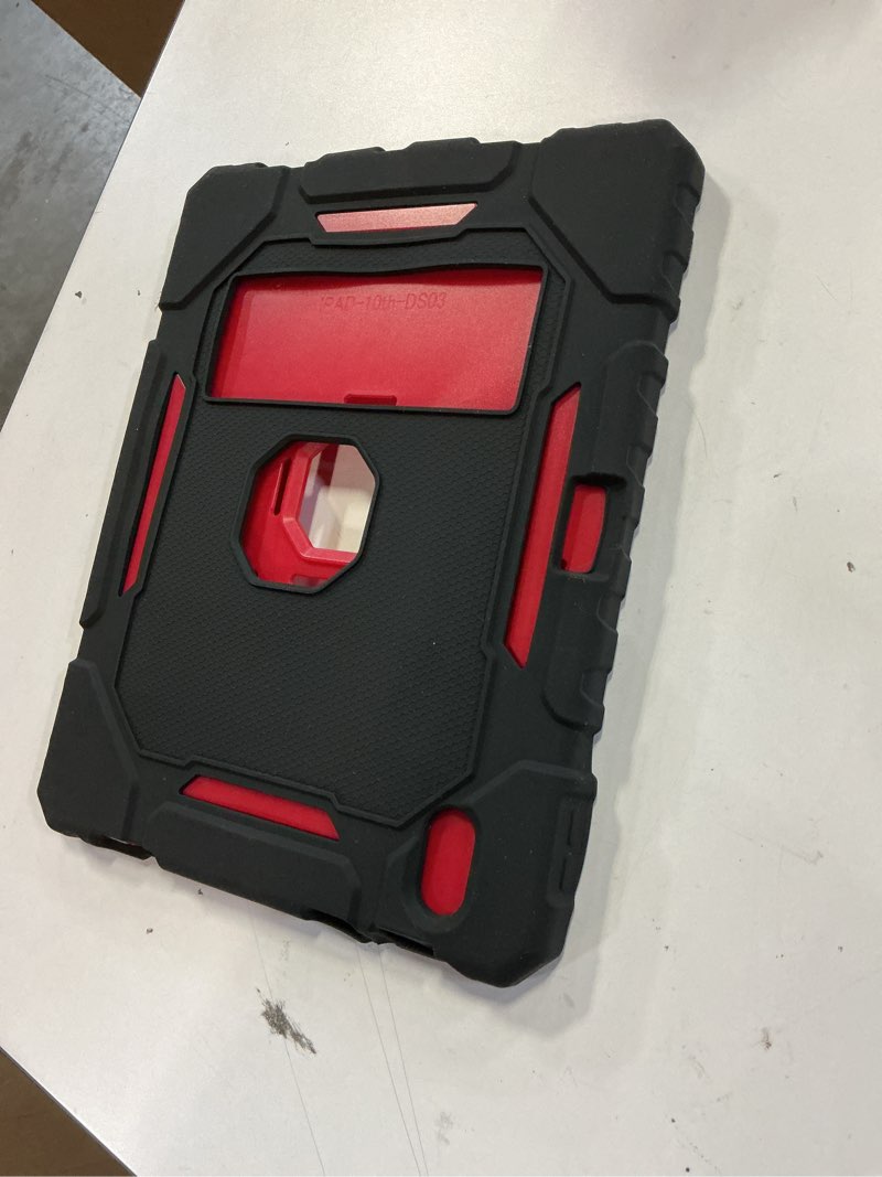 Condition photo showing Good Condition for case for ipad (a16) 11th/10th generation 11/10.9 inch 2025/2022, heavy duty military grade shockproof rugged cover with pencil holder/stand for i pad 11th / 10 th gen (black+red) for ipad 11”(a16) / ipad 10th 10.9" black+red+black