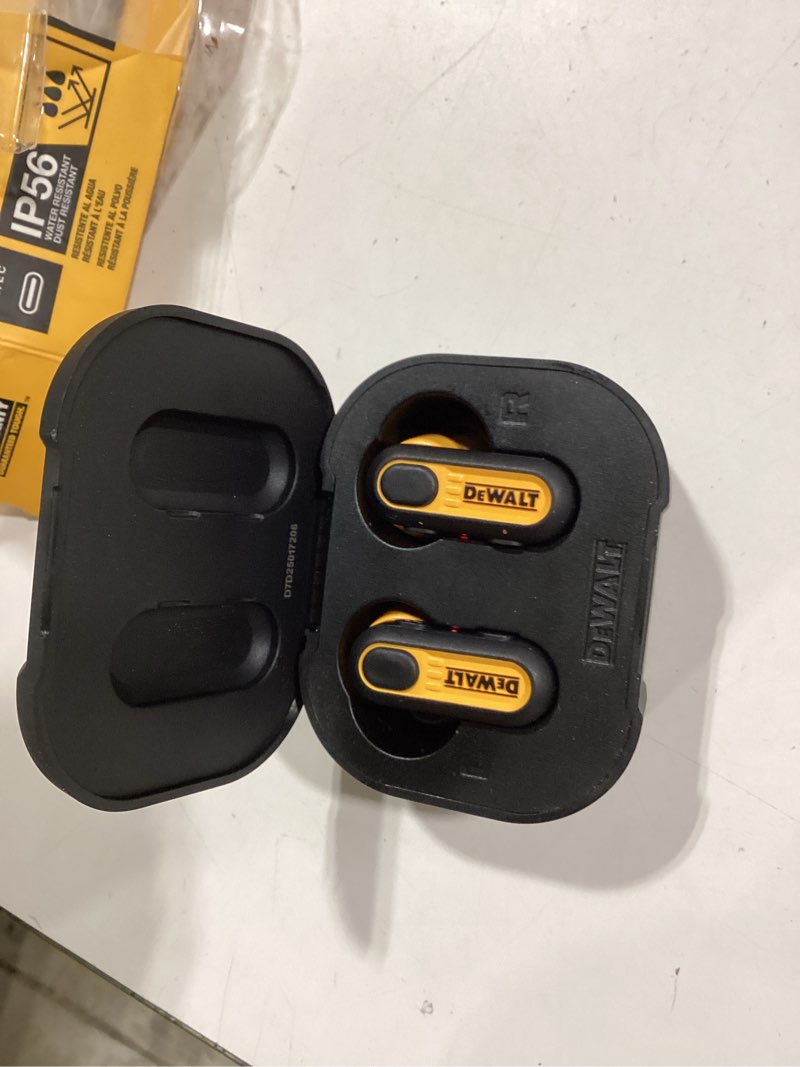 Condition photo showing Good Condition for dewalt wireless bluetooth earbuds w/charging case 1 pk