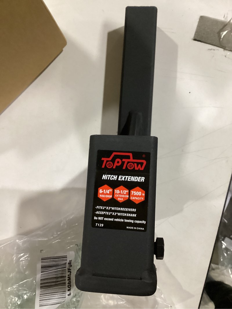 Condition photo showing New/Like New for TOPTOW Trailer Receiver Hitch Extender Adapter 6" Drop/Riser, 8.5" and 10.5" Extension Length, 2" Shank, 7500lbs Towing Capacity, Matte Black…