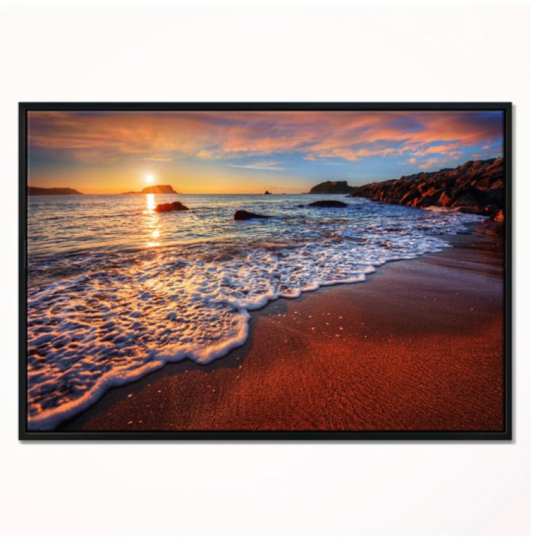  Stunning Ocean Beach At Sunset 32”X16”