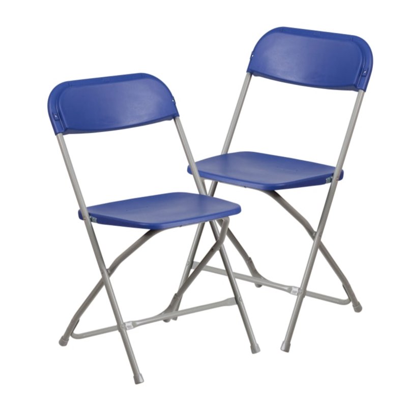 Flash Furniture Hercules™ Series Plastic Folding Chairs - Blue - 650LB Weight Capacity Comfortable Event Chair - Lightweight Folding Chair