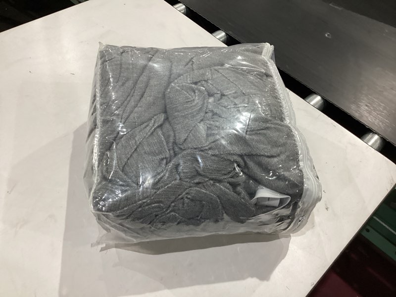 Condition photo showing As Is for t cushion loveseat slipcover 3 pieces sofa covers for t cushion sofa stretch slip covers for 2 cushion couch with 2 individual t shape seat covers (light gray, 2 cushion) 2 cushion loveseat light gray
