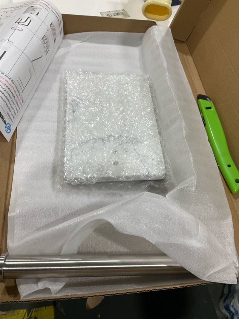 Condition photo showing New/Like New for Stainless Steel L-Shaped Hand Towel Holder, SUS304 Bathroom Towel Rack with Thickened Base for Countertop Vanity (Chrome, Square Base)