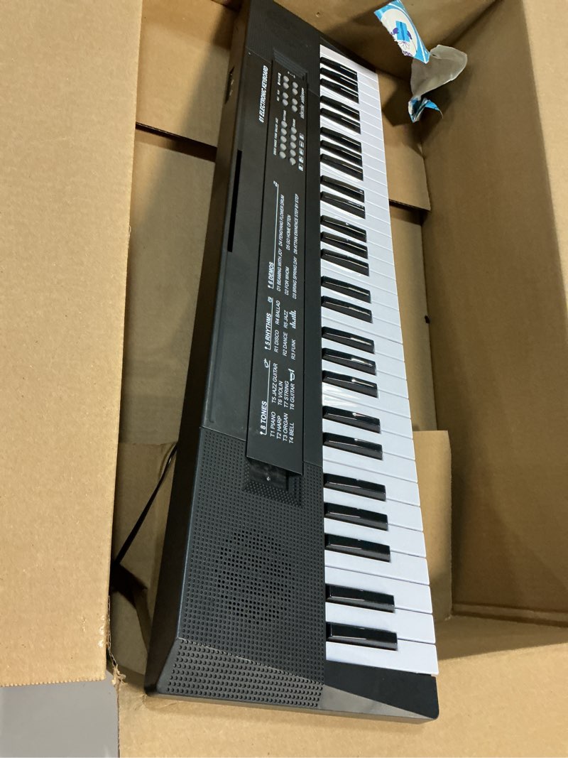 Condition photo showing As Is for 61 Keys Kids Piano Keyboard Toy with Mic – Portable Electronic Piano for 3 4 5 6 7 8 Girls Boys Beginners Birthday Xmas Gifts, Black