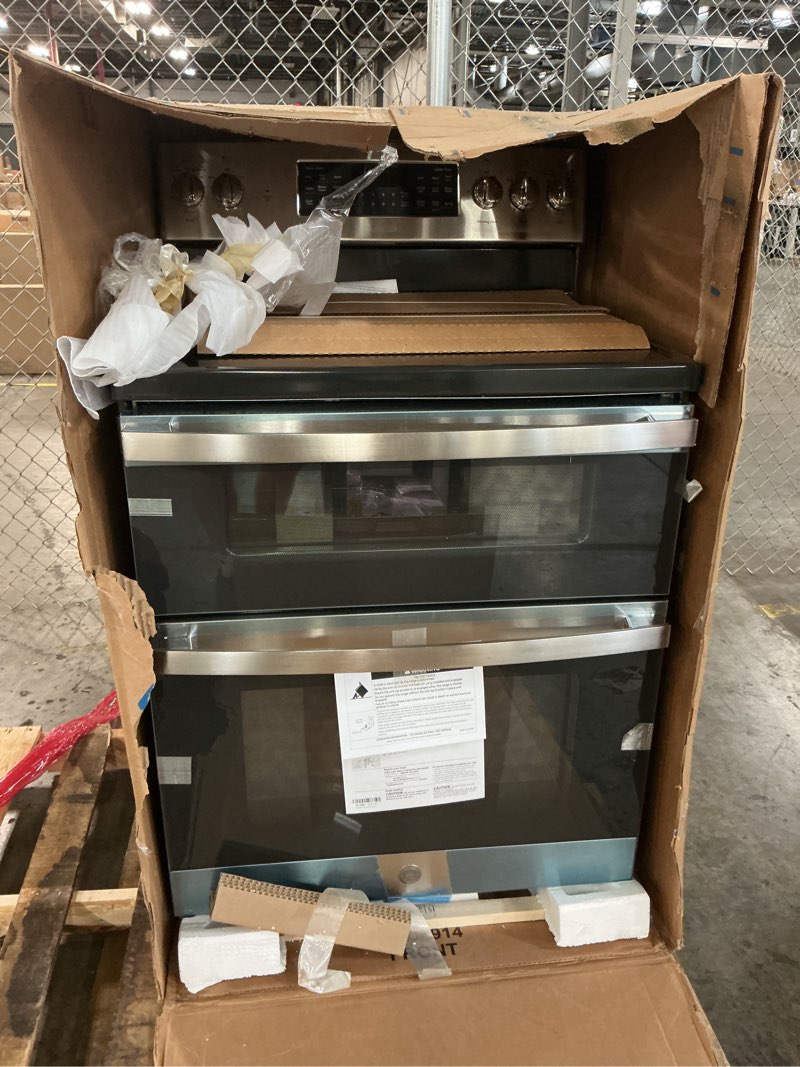 Condition photo showing Good Condition for ge 30 in. burner element free-standing double oven electric range in stainless steel with convection and air fry