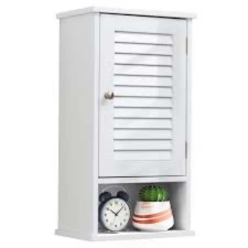 FRALIMK Bathroom Wall Mount Cabinet Single Shutter Door with Adjustable Shelf, 13x25 Inch Above Toil