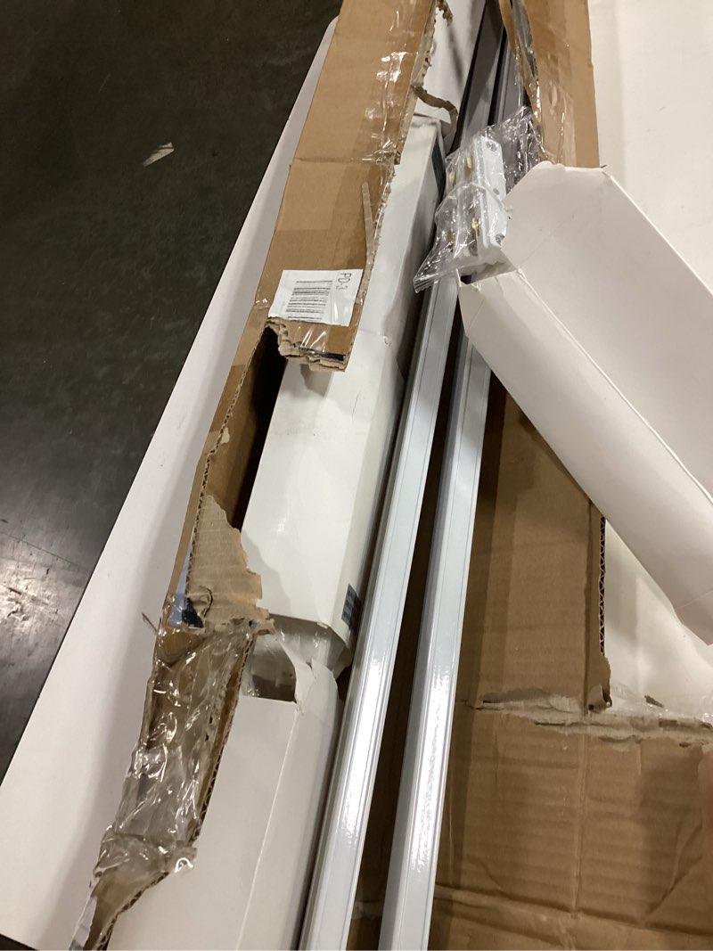Condition photo showing As Is for plug in track lighting with power cord, 6-light led track lighting kit with track rail, modern kitchen gu10 track lighting fixtures plug in ceiling light with 13ft plug cord, white (no bulbs)