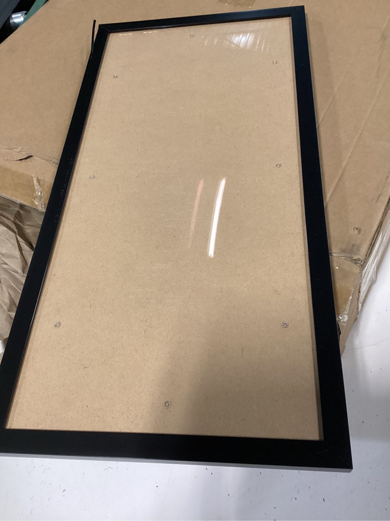 Condition photo showing As Is for MENNTHUI 9x19 Black Picture Frame, Wall Mounting Horizontally or Vertically, Decoration for Photos, Paintings, Posters, Artwork