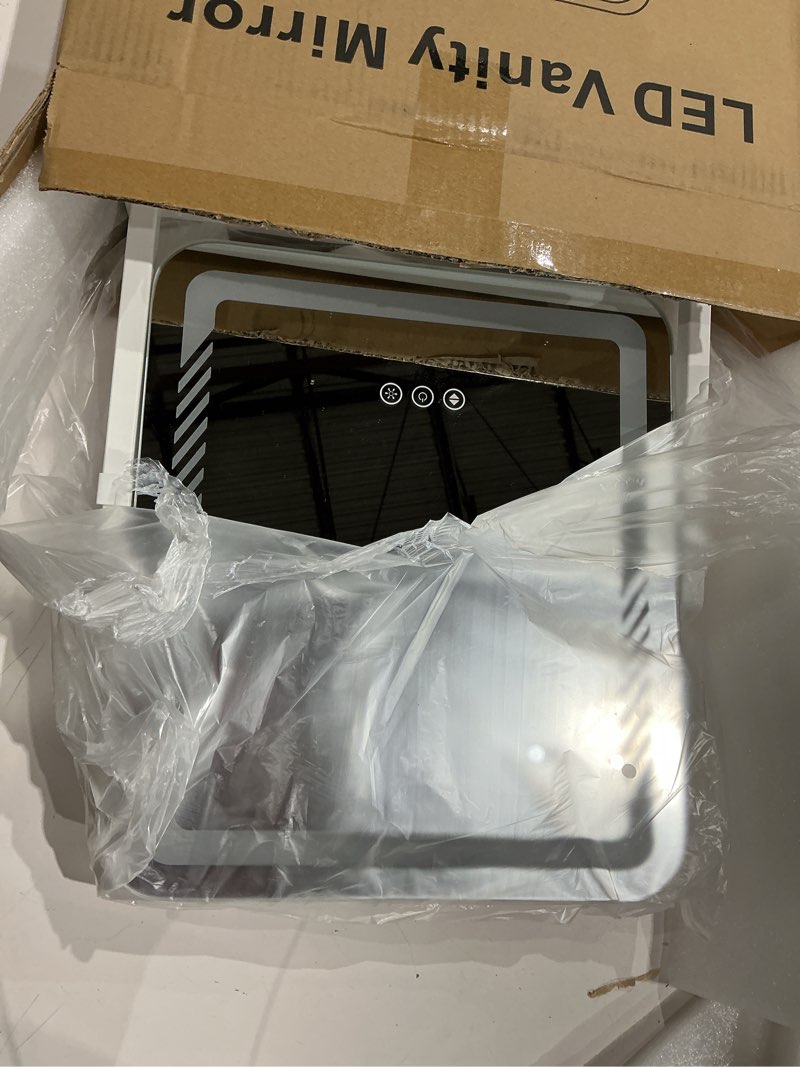 Condition photo showing Good Condition for vanity mirror with lights, height-adjustable & 360° rotation, 1/10x magnification, three color lighting modes, makeup mirror smart touch control, large vanity desk mirror (17.5in,white)