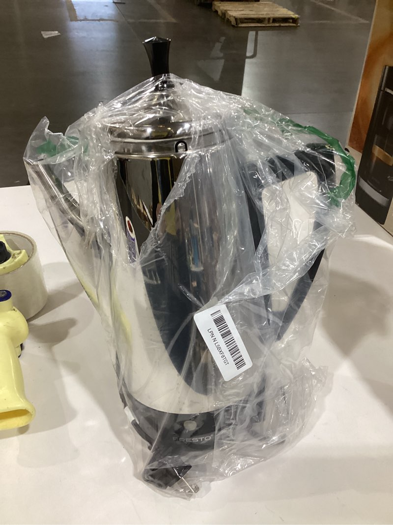 Condition photo showing As Is for Presto 02811 Stainless Steel Electric Coffee Percolator - 12-Cups, Easy-Pour Spout, Stay-Cool Handle, Make 2-12 Cups Silver 12-Cups