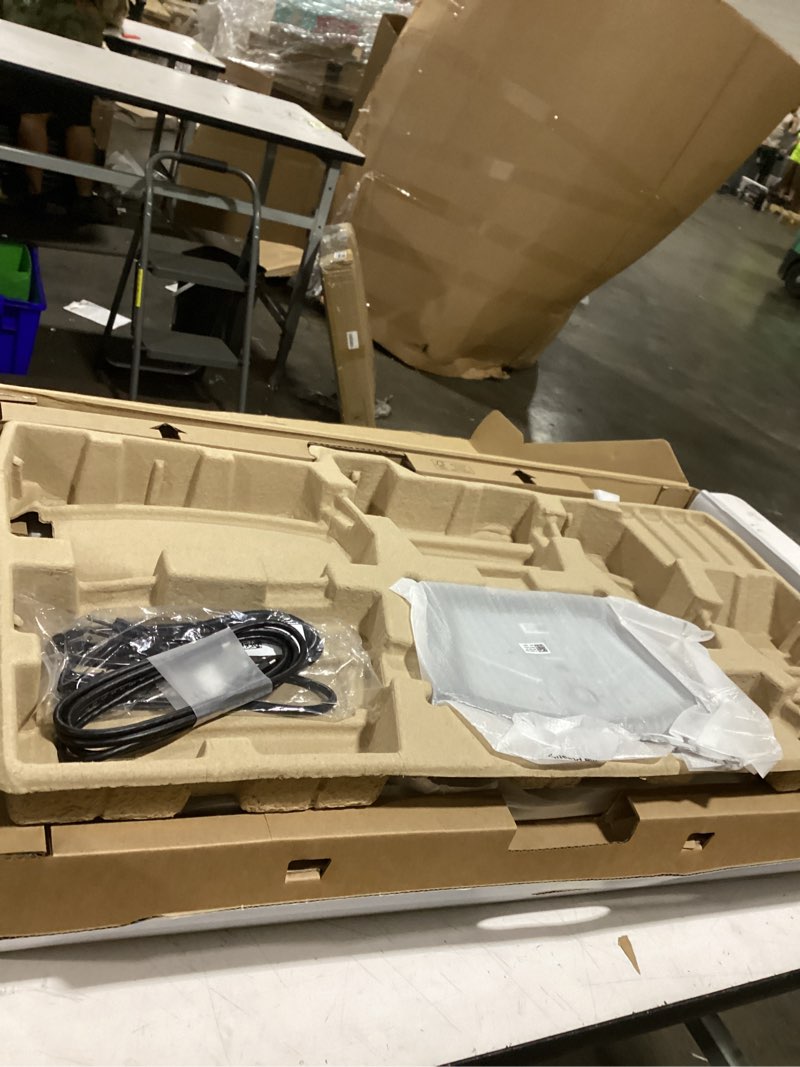 Condition photo showing As Is for screen display damaged dell s2722dc monitor - 27-inch wqhd (2560x1440) 75hz 4ms display, amd freesync, built in speaker, usb type-c connectivity, height/pivot/swivel/tilt adjust - platinum silver 27 inches s2722dc-silver usb-c