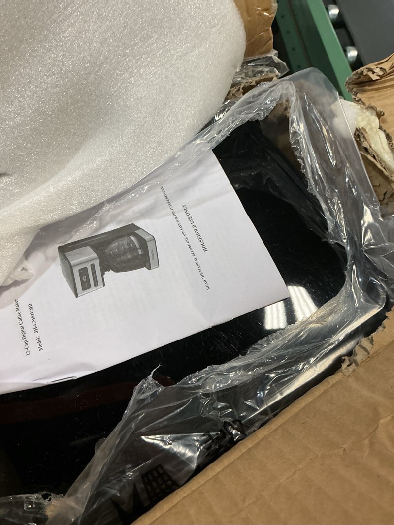 Condition photo showing As Is for 12-Cup Programmable Coffee Maker, Regular & Strong Brew Drip Coffee Machine, 1-4 Cup and Ice Coffee Setting, 24H Timer, Auto Shut-Off, Keep Warm, Pause & Serve