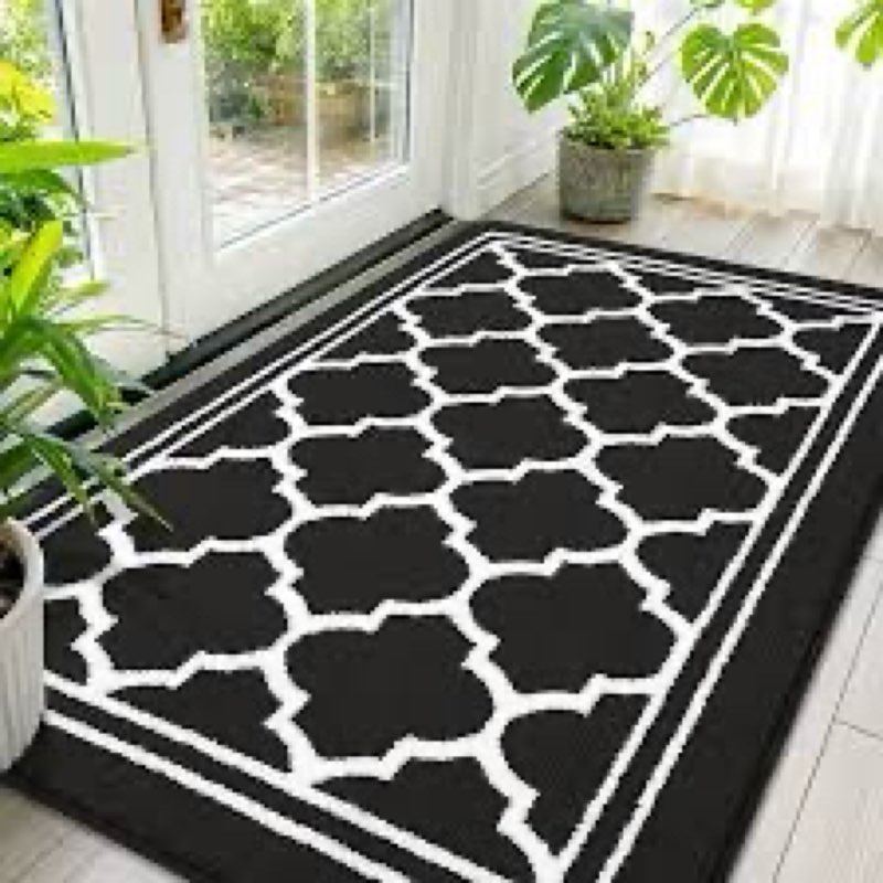 buganda large indoor door mat, dirt-resistant and absorbent doormat, anti-slip, low profile floor ma