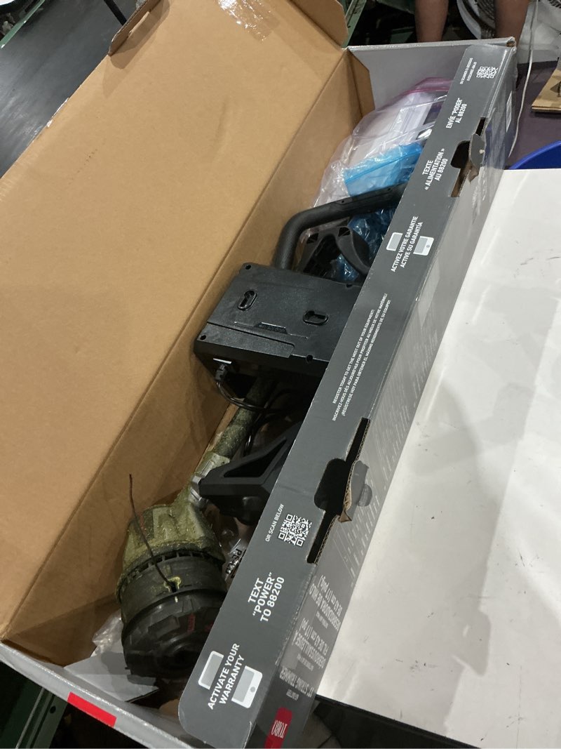 Condition photo showing As Is for toro 51838 17 in. 60 v battery string trimmer kit (battery & charger)