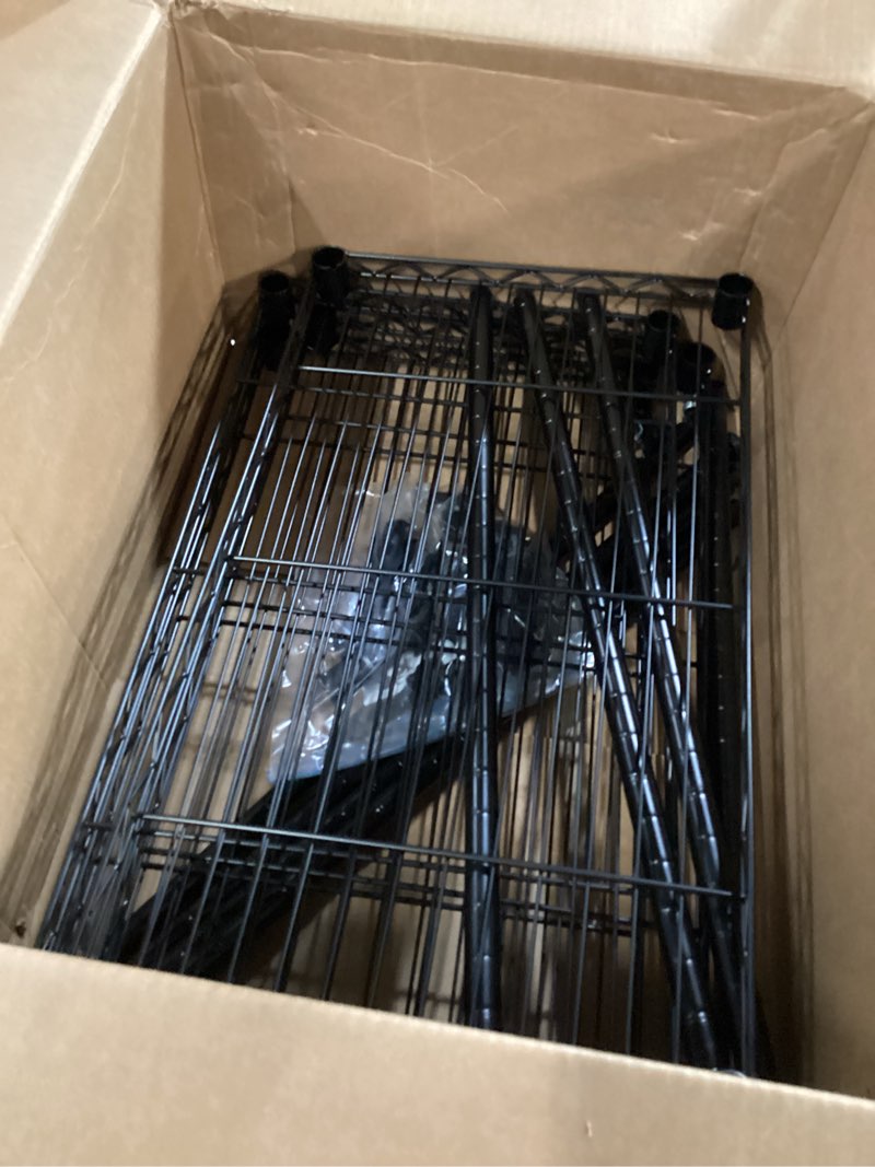 amazon basics 4-shelf steel wire rack, 13.4 d x 23.2 w x 48 h in, black