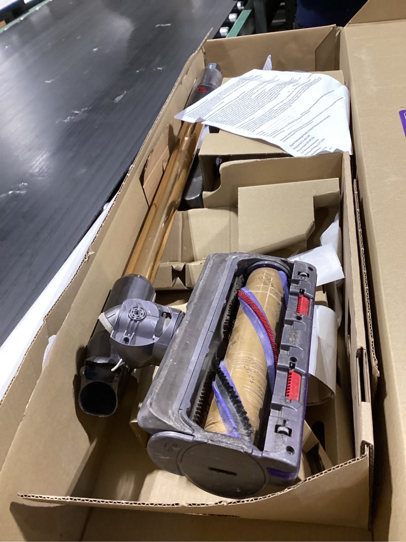 Condition photo showing As Is for dyson v15 detect plus cordless vacuum, illumination reveals dust, 240aw, 3 power modes, up to 60 minutes,² deep cleans hard floors and carpets, detangles pet hair, converts to handheld