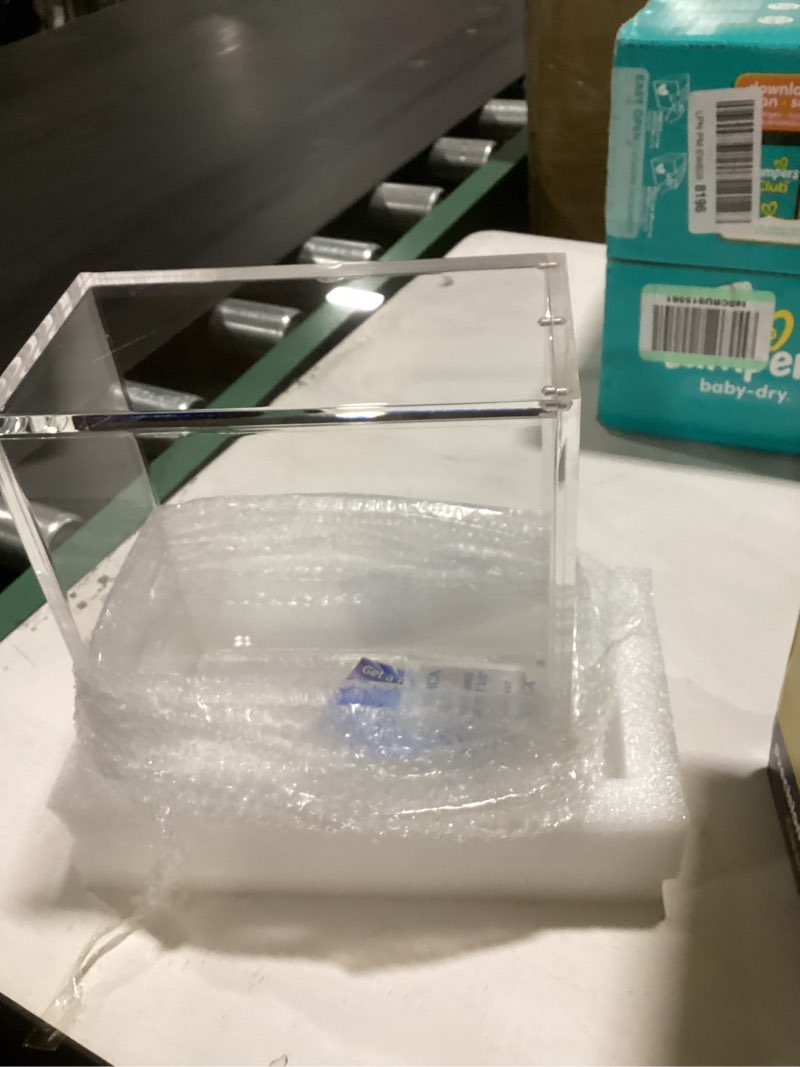 Condition photo showing New/Like New for 3 pack acrylic elite trainer box display case by hammble – magnetic lid, 8mm thick walls, uv protection – fits standard english pkmn etb boxes – hammble crafted for collectors 3 pack acrylic display