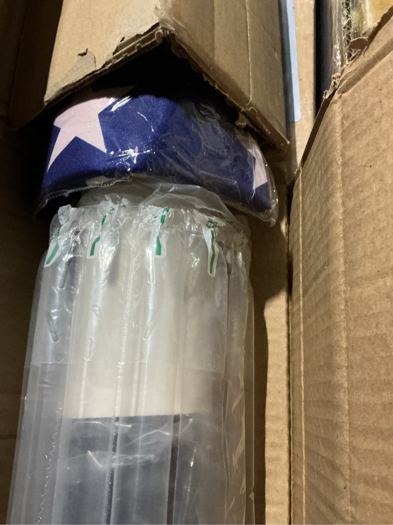 Condition photo showing Good Condition for 20ft telescoping flag pole kit, 14 gauge heavy duty in ground telescopic flag poles with 3x5 american flag, outdoor old glory flagpole kits for outside, yard, residential or commercial