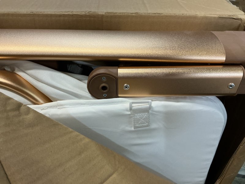 Condition photo showing Good Condition for koolerthings baby bassinet, bedside sleeper for baby, easy folding portable crib with storage basket for newborn, bedside bassinet, comfy mattress/travel bag included (bassinet) (white & gold)