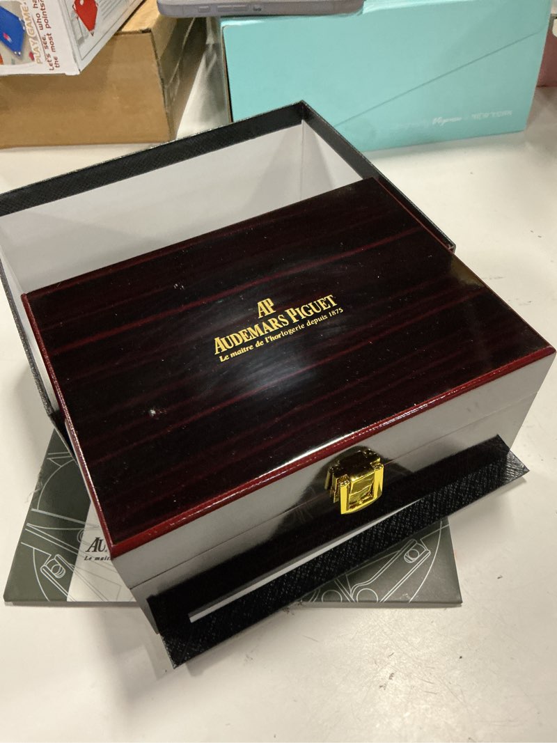 Condition photo showing Good Condition for royal oak wooden presentation box | premium master-grade watch display case