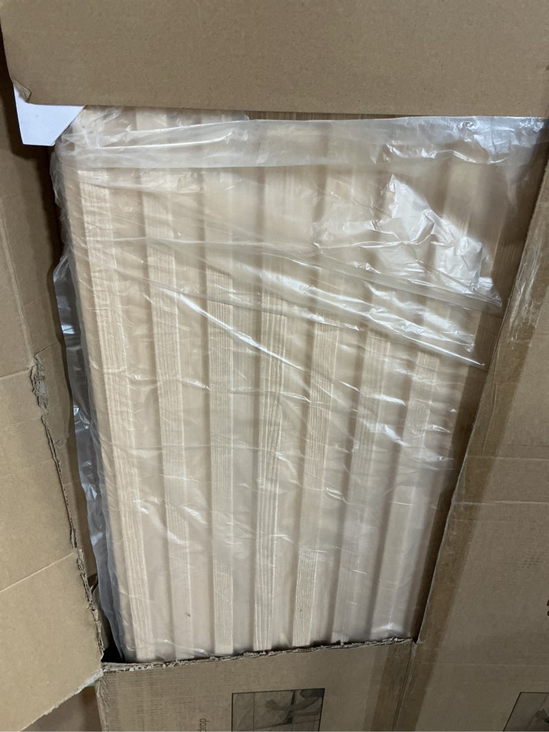 Condition photo showing Good Condition for Art3d 12-Pack Slat Design 3D Wall Panels for Interior Wall Decor, 2x4 FT PVC Decorative Drop Ceiling Tiles - Oak 24 x 48in. Oblong - Oak 12