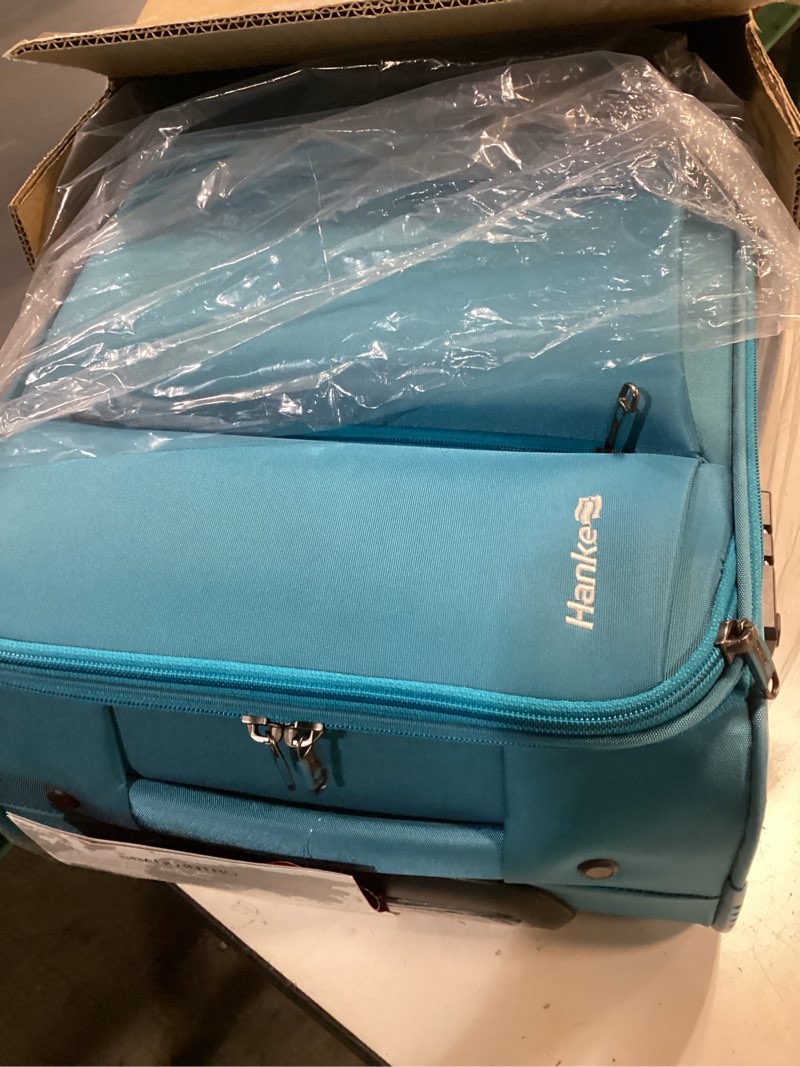 Condition photo showing Good Condition for hanke 16 inch underseat carry on luggage with spinner wheels for airline, small softside tsa approved luggage lightweight rolling suitcases under seat travel carry-on bag(caribbean blue) 16-inch underseat caribbean blue