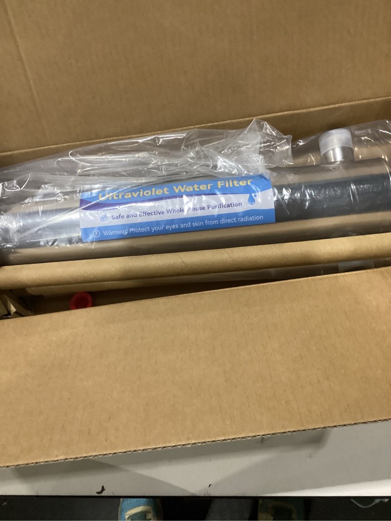 Condition photo showing New/Like New for uv water filter whole house, 12gpm 120v 55w water purifier filter system for whole house, 1" mnpt inlet/outlet for water purity, whole home for water purification, +1 extra bulb