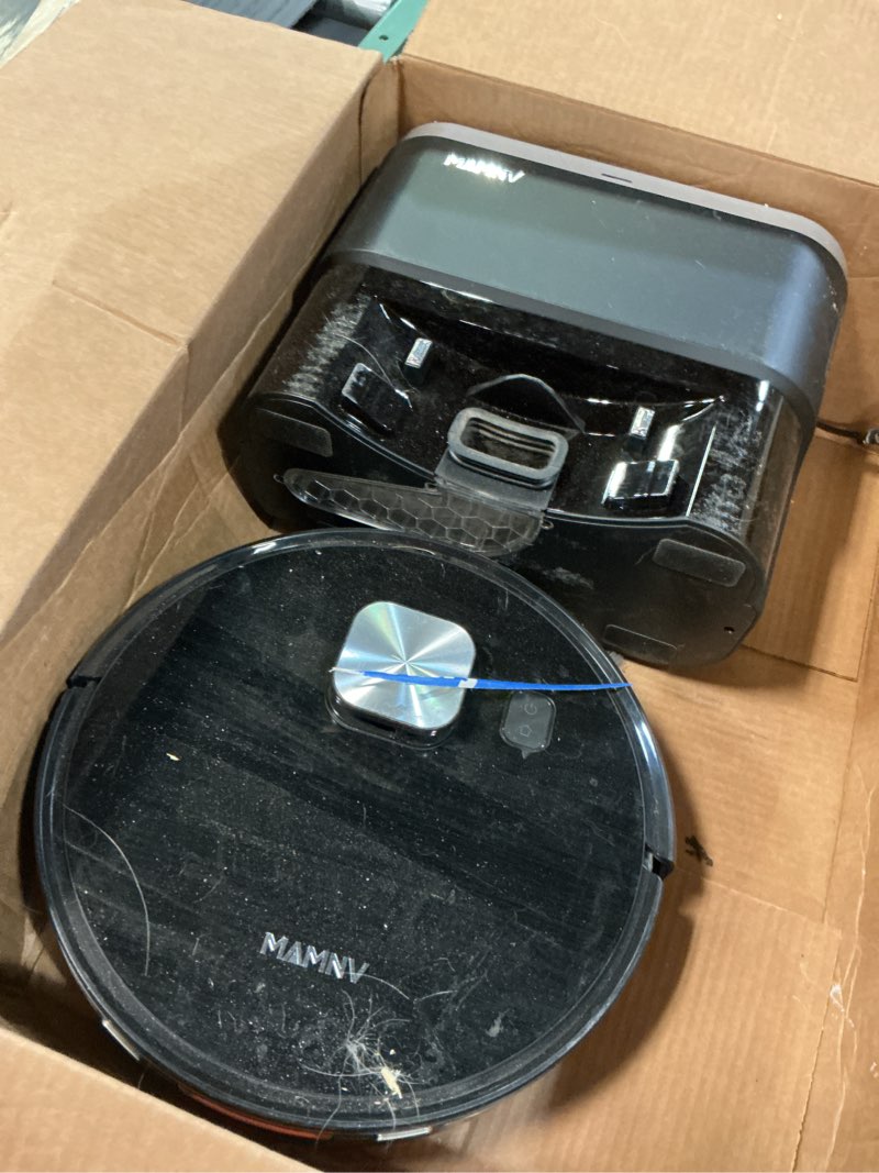 Condition photo showing As Is for mamnv robot vacuum and mop