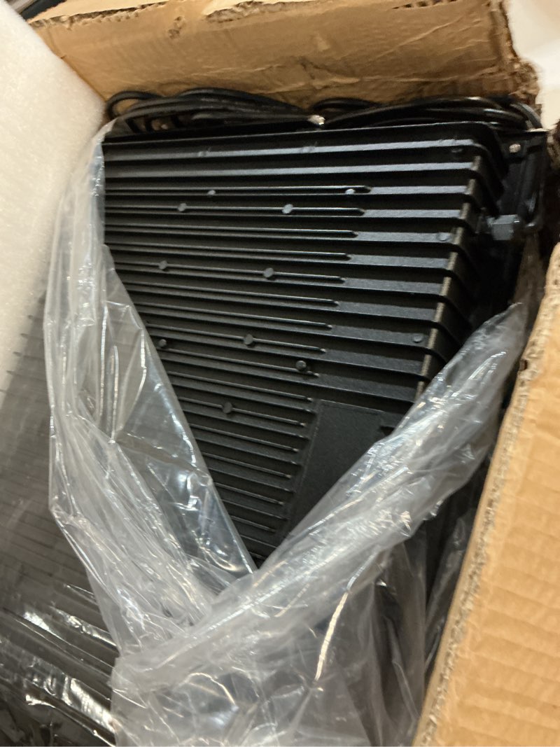 Condition photo showing New/Like New for 300w led flood light outdoor, 36000lm brighter work light with 10ft us plug, ip66 waterproof exterior security lights, 5000k daylight white outside floodlights for stadium playground garden, 2 pack 300.0 watts