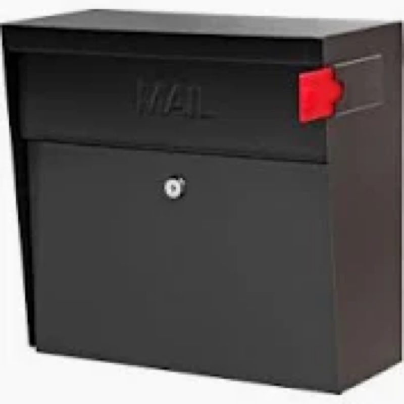 Mail Boss 7162 Metro, Black High Capacity Wall Mounted Locking Security Mailbox,Medium