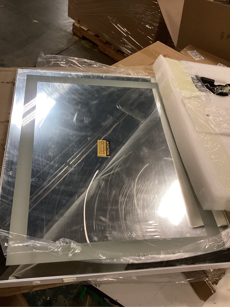 Condition photo showing Good Condition for Hasipu Vanity Mirror with Lights, 23" x 18" LED Makeup Mirror, Lighted Makeup Mirror with Dimmable 3 Modes, Touch Screen Control Vanity Mirror Square White White/ Square 23"L x 18"W