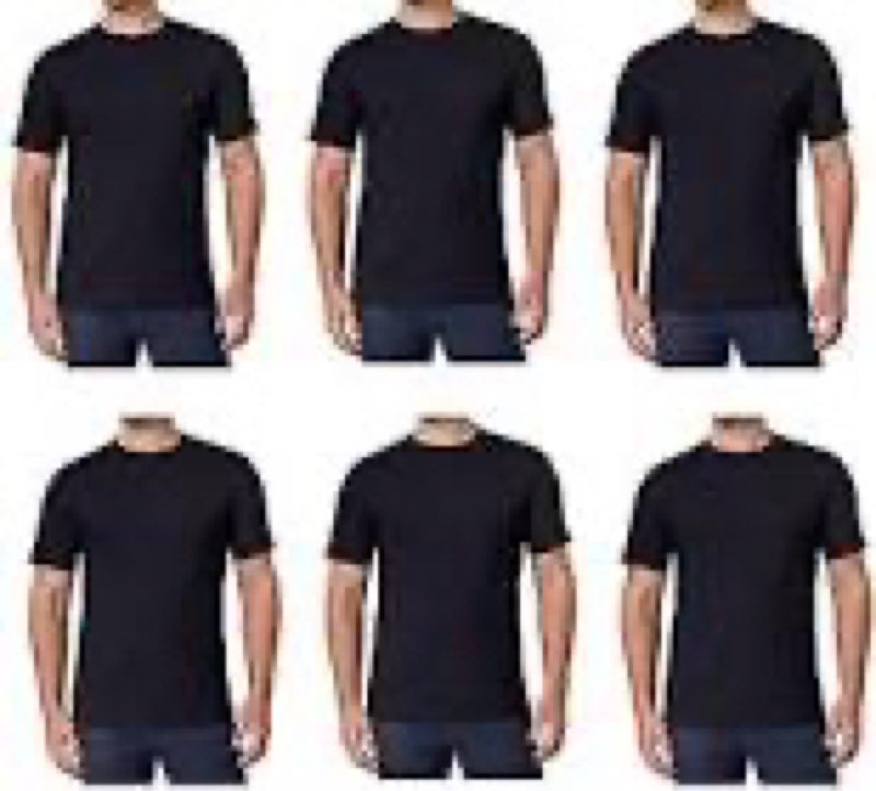 kirkland signature men's crew neck tee 100% combed heavyweight cotton t-shirts (pack of 6), black, x