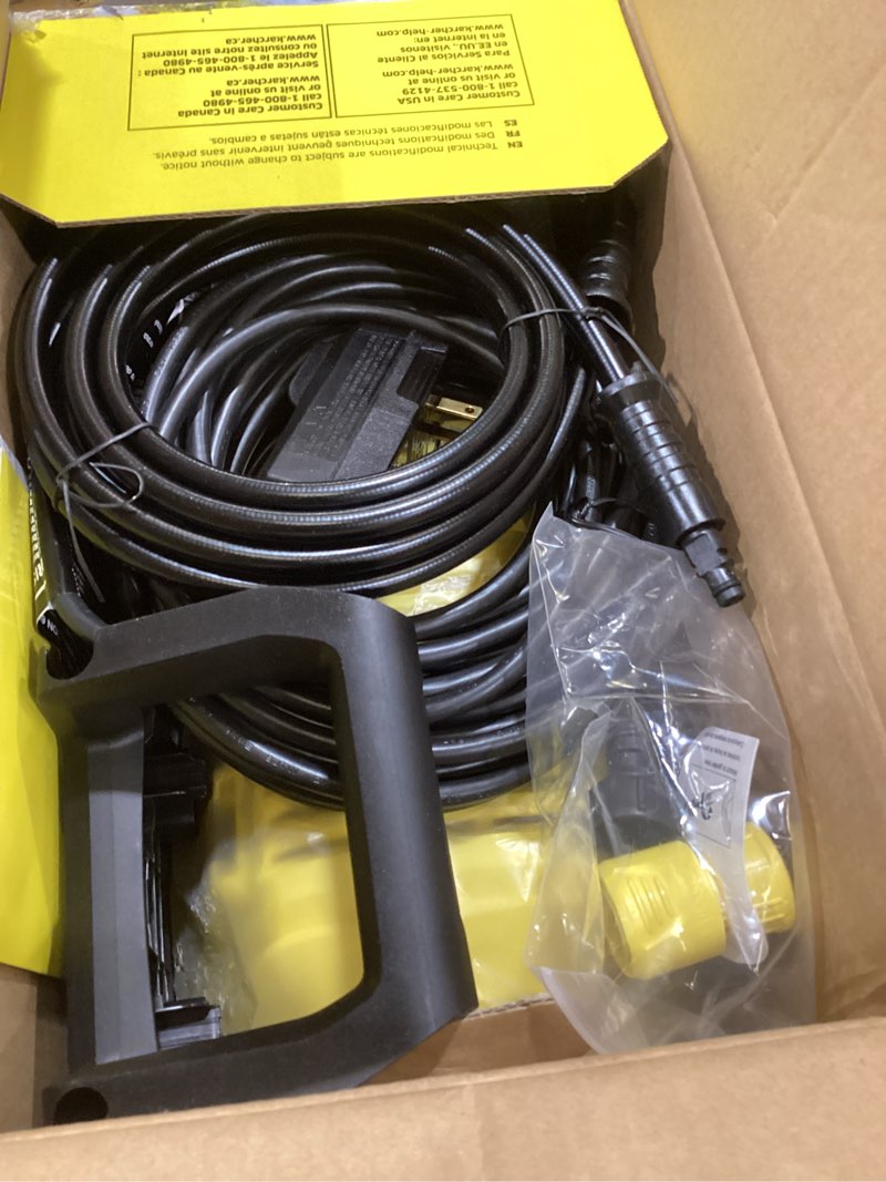 Condition photo showing Good Condition for Kärcher Pressure Washer K 1, Max 1.45 GPM, 1700 PSI, Trigger Spray Gun & Vario Power Spray Wand - for Cars, Bikes, Deck, Driveways, Siding, Patios
